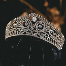 画像をギャラリービューアに読み込む, Luxury Cubic Zircon Wedding Crown Geometric Rhinestone Crystal Hair Accessories l10