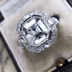 Ethnic Geometric Shaped Women Rings Wedding Engagement Luxury Low-key Female Rings Gift