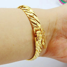 画像をギャラリービューアに読み込む, Pure Gold Color Men&#39;s Jewelry 12mm Bracelet for Men 20cm Long Fashion Women Bracelet