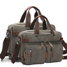 Carica l&#39;immagine nel visualizzatore di Gallery, Canvas Men Travel Handbag Large Outdoor Bags Men&#39;s Travel Duffel Bags Roomy Tote Multifunction Shoulder Bag