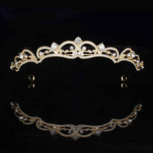 Charger l&#39;image dans la galerie, Gold Color Crystal Headpiece Tiara Rhinestone Zircon Crown Wedding Hair Jewelry dc17 - www.eufashionbags.com