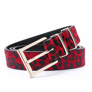 Luxury Brand Women Horsehair Waist Belt With Leopard Belt