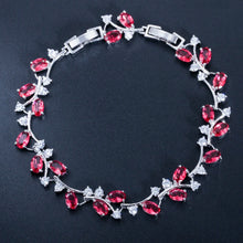 Cargar imagen en el visor de la galería, White Gold Color Handmade Crystal Rhinestone Bracelets Bangle for Women b25