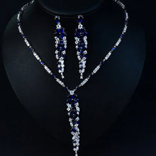 Carica l&#39;immagine nel visualizzatore di Gallery, silver plated AAA cubic zircon copper pendant with earring sets q100