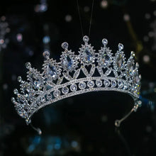 画像をギャラリービューアに読み込む, Vintage Teal Drop Crystal Bridal Tiaras Crown Diadem Rhinestone Headband a57