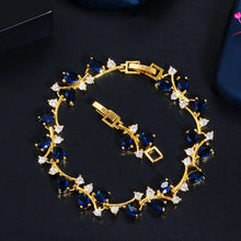 Cargar imagen en el visor de la galería, Leaf Branch Sparkling Cubic Zircon Bracelet For Women Fashion Wedding Jewelry Gift b30