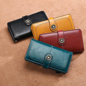 Fashion Anti-theft Women's Wallets Genuine Leather Large Coin Purse Card Holders y03 - www.eufashionbags.com