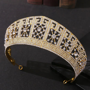 Baroque Rhinestone Crystal Bridal Hair Accessories Queen Crown a06