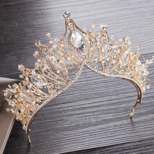 Vintage Costume Bridal Jewelry Sets Rhinestone Crystal Tiaras Crown Earrings Necklace l37