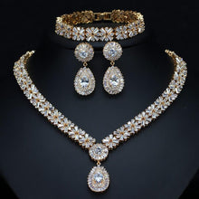 Carica l&#39;immagine nel visualizzatore di Gallery, Luxury Cubic Zirconia Jewelry Set Women Necklace &amp;Earrings Bracelet Wedding sets - www.eufashionbags.com