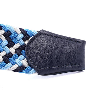 Men Women Casual Knitted Elastic Belt Pin Buckle Mixed Color Webbing Strap Woven Canvas Belts