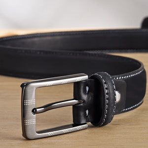 Men Top Layer Leather Casual Belt Vintage Pin Buckle Genuine Leather Belts For Men
