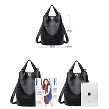 Laden Sie das Bild in den Galerie-Viewer, High Quality Soft Leather Bagpack Women Fashion Anti-theft Backpack New Casual Shoulder Bag Large School Bag