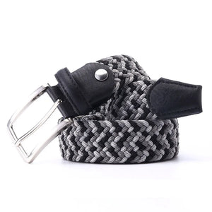 Stretch Canvas Leather Belts for Men Female Casual Knitted Woven Military Tactical Strap