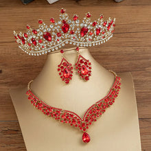 画像をギャラリービューアに読み込む, Gorgeous Crystal AB Bridal Jewelry Sets Fashion Tiaras Earrings Necklaces Set for Women Wedding Dress Crown Jewelry Set