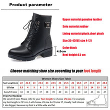 Cargar imagen en el visor de la galería, Women Genuine Leather Ankle Boots Platform Winter Antumn Plush Fur Warm Shoes