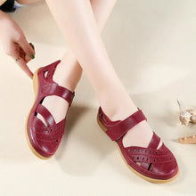 Load image into Gallery viewer, Genuine Leather Hollow Sandals Flats Loafers Summer Beach Shoes