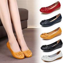 Laden Sie das Bild in den Galerie-Viewer, Genuine Leather Slip On Women&#39;s Flats Shoes Loafers