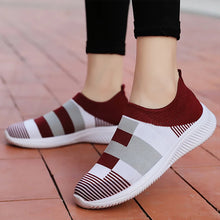 Load image into Gallery viewer, Women Vulcanized Zapatillas Mujer Knitted Sneakers New Flat Shoes