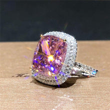 Load image into Gallery viewer, Large Women Pink Cubic Zirconia Ring for Wedding Ceremony Party Jewelry hr15 - www.eufashionbags.com