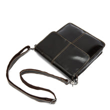 画像をギャラリービューアに読み込む, Genuine Leather Shoulder Bag Men&#39;s Zip 9.7 ipad Messenger Crossbody Bags