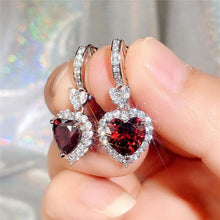 Charger l&#39;image dans la galerie, Fashion Heart Cubic Zirconia Wedding Earrings for Women he120 - www.eufashionbags.com