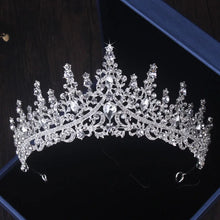 Load image into Gallery viewer, Luxury Crystal Leaves Bridal Jewelry Sets Tiaras Crowns Earrings Choker Necklace a70