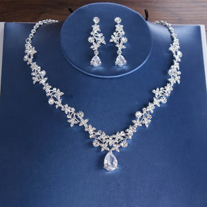Luxury Bridal Tiaras Crown Leaf Wedding Jewelry Sets a37