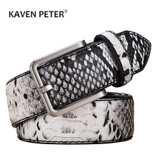 Load image into Gallery viewer, Fashion Belts For Men Snake Pattern Desinger Casual Accessories Cowboy Leather Western Belt