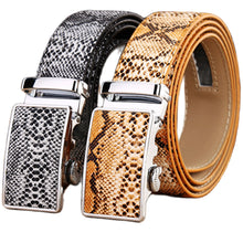 Cargar imagen en el visor de la galería, snake cowhide genuine leather automatic buckle strap new hot ceintures mens belts
