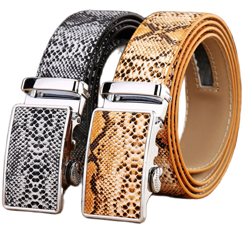 snake cowhide genuine leather automatic buckle strap new hot ceintures mens belts