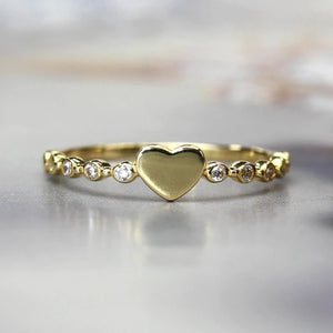 Chic Heart Rings for Women Minimalist Wedding Band Accessories Proposal Engagement Ring