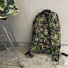 Laden Sie das Bild in den Galerie-Viewer, Mochilas hombre  para mujer Green Camouflage Monkey Zoo Casual Backpack for Women Men