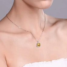 Carica l&#39;immagine nel visualizzatore di Gallery, Luxury Yellow Cubic Zirconia Women Necklace for Wedding Pendant Jewelry y56