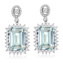 Load image into Gallery viewer, Light Blue Cubic Zircon Dangle Earrings Women Fashion Ear Jewelry he210 - www.eufashionbags.com