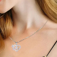 Carica l&#39;immagine nel visualizzatore di Gallery, Purple/White Butterfly Love Pendant Necklace for Women Aesthetic Female Neck Accessories Wedding Jewelry