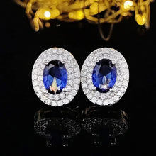 画像をギャラリービューアに読み込む, Oval Zircon Stud Earring for Women Wedding Jewelry Valentine&#39;s Day Gift n27
