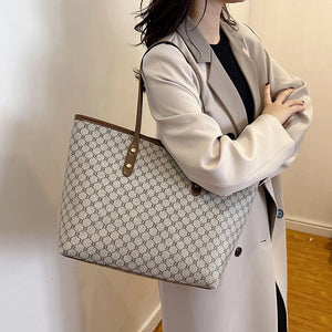 Large Shoulder Bag Women's PU Leather Handbag for Commuting and Casual Use Versatile Tote Bag