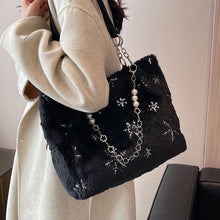 Load image into Gallery viewer, Fashion Casual Fluffy Tote Bag Women Large Trendy Chain Bag w173