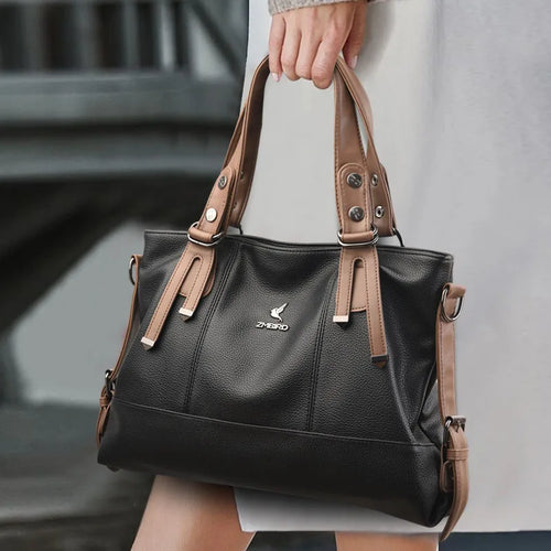 3 Layers Large Women Handbag Vintage Women Tote Bag Genuine Leather Luxury Designer Bag a06