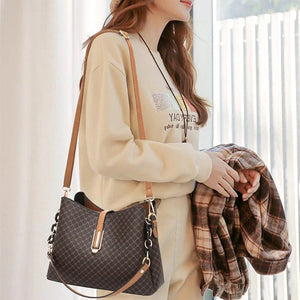 Fashion Bucket Bag Women Shoulder Crossbody Bag Large PU Leather Shopping Purse w18