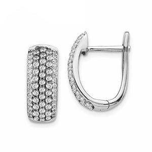 Stylish U Shaped Hoop Earrings White/Black Cubic Zirconia Female Accessories Versatile Jewelry