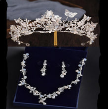 Load image into Gallery viewer, Luxury Crystal Pearl Butterfly Jewelry Set Rhinestone Choker Necklace Earrings Sets bj15 - www.eufashionbags.com