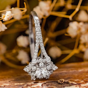 Women Luxury Paved Snowflake Rings Sparkling Crystal CZ Wedding Jewelry n228
