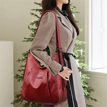 Cargar imagen en el visor de la galería, Multifunction Retro Shoulder Crossbody Bags for Women Designer Purses Leather Large Tote Handbags
