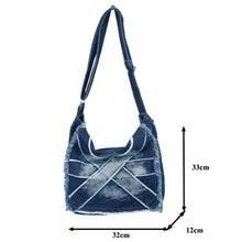 画像をギャラリービューアに読み込む, Tie-dye Denim Women&#39;s Bag Jeans Flap Messenger Bag Y2K Canvas Shoulder Cross Bag Eco Bag
