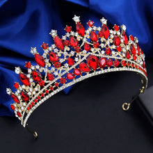 Cargar imagen en el visor de la galería, Princess Tiaras Rhinestone Water drop Crystal Crown for Women Bridal Wedding Hair Jewelry Prom Pageant Birthday Tiaras Gift
