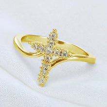 Load image into Gallery viewer, Fashion Cubic Zirconia Cross Rings Fashion edding Band Accessories for Women x27