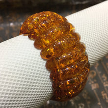 Load image into Gallery viewer, Natural Golden Flower Amber Bracelet Women Healing Jewelry