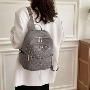 Lingge Rivet Nylon Fabric Design Large Three Layer Women's Backpack Senior Designer Brand Fashion School Bag